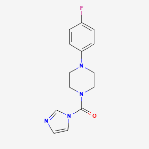 molecular formula C14H15FN4O B2795421 [4-(4-氟苯基)哌嗪-1-基](1H-咪唑-1-基)甲酮 CAS No. 492464-17-2