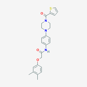 molecular formula C25H27N3O3S B279543 2-(3,4-dimethylphenoxy)-N-{4-[4-(2-thienylcarbonyl)-1-piperazinyl]phenyl}acetamide 