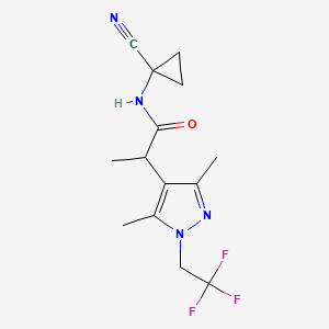 molecular formula C14H17F3N4O B2795432 N-(1-氰基环丙基)-2-[3,5-二甲基-1-(2,2,2-三氟乙基)吡唑-4-基]丙酰胺 CAS No. 1607255-33-3
