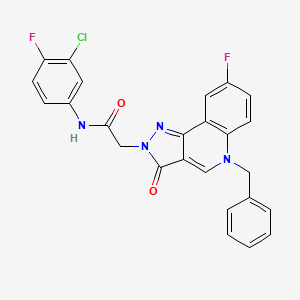 molecular formula C25H17ClF2N4O2 B2795435 2-(5-benzyl-8-fluoro-3-oxo-3,5-dihydro-2H-pyrazolo[4,3-c]quinolin-2-yl)-N-(3-chloro-4-fluorophenyl)acetamide CAS No. 931929-47-4