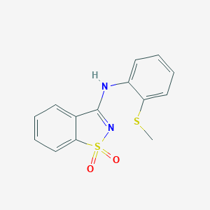 N-[2-(methylthio)phenyl]-1,2-benzisothiazol-3-amine 1,1-dioxide