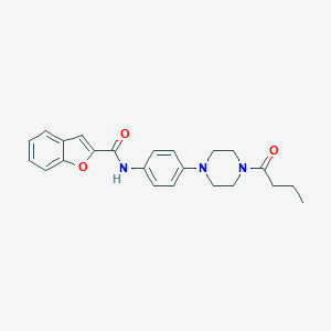 molecular formula C23H25N3O3 B279546 N-[4-(4-butyryl-1-piperazinyl)phenyl]-1-benzofuran-2-carboxamide 