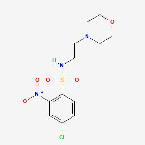 molecular formula C12H16ClN3O5S B2795469 ((4-Chloro-2-nitrophenyl)sulfonyl)(2-morpholin-4-ylethyl)amine CAS No. 1023590-18-2