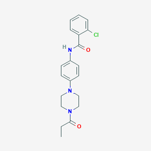 2-chloro-N-[4-(4-propanoylpiperazin-1-yl)phenyl]benzamide