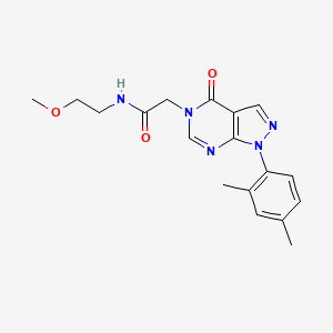 molecular formula C18H21N5O3 B2795470 2-[1-(2,4-dimethylphenyl)-4-oxopyrazolo[3,4-d]pyrimidin-5-yl]-N-(2-methoxyethyl)acetamide CAS No. 895004-43-0
