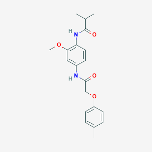 molecular formula C20H24N2O4 B279548 N-(2-methoxy-4-{[(4-methylphenoxy)acetyl]amino}phenyl)-2-methylpropanamide 