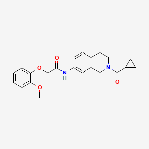 molecular formula C22H24N2O4 B2795483 N-(2-(cyclopropanecarbonyl)-1,2,3,4-tetrahydroisoquinolin-7-yl)-2-(2-methoxyphenoxy)acetamide CAS No. 955767-79-0