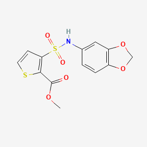 molecular formula C13H11NO6S2 B2795488 Methyl 3-(1,3-benzodioxol-5-ylsulfamoyl)thiophene-2-carboxylate CAS No. 895261-32-2
