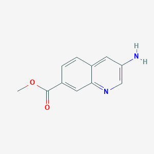 molecular formula C11H10N2O2 B2795490 Methyl 3-aminoquinoline-7-carboxylate CAS No. 1822679-71-9