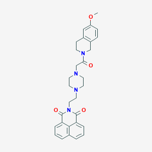 molecular formula C30H32N4O4 B2795507 2-(2-(4-(2-(6-methoxy-3,4-dihydroisoquinolin-2(1H)-yl)-2-oxoethyl)piperazin-1-yl)ethyl)-1H-benzo[de]isoquinoline-1,3(2H)-dione CAS No. 2034256-62-5