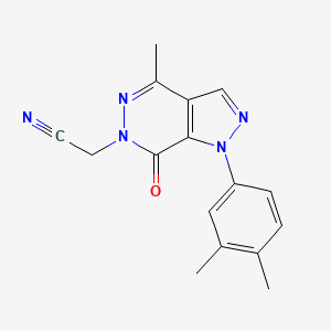 molecular formula C16H15N5O B2795509 2-(1-(3,4-dimethylphenyl)-4-methyl-7-oxo-1H-pyrazolo[3,4-d]pyridazin-6(7H)-yl)acetonitrile CAS No. 955838-64-9