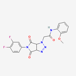 molecular formula C19H15F2N5O4 B2795517 2-[5-(3,4-difluorophenyl)-4,6-dioxo-1H,3aH,4H,5H,6H,6aH-pyrrolo[3,4-d][1,2,3]triazol-1-yl]-N-(2-methoxyphenyl)acetamide CAS No. 1052563-37-7