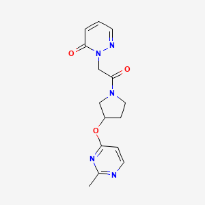 molecular formula C15H17N5O3 B2795518 2-(2-{3-[(2-Methylpyrimidin-4-yl)oxy]pyrrolidin-1-yl}-2-oxoethyl)-2,3-dihydropyridazin-3-one CAS No. 2097931-80-9