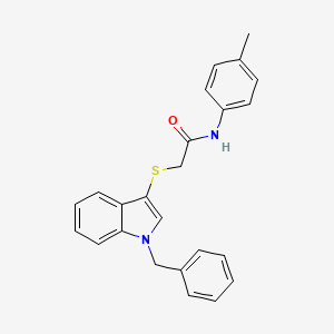 molecular formula C24H22N2OS B2795521 2-(1-benzylindol-3-yl)sulfanyl-N-(4-methylphenyl)acetamide CAS No. 681273-58-5