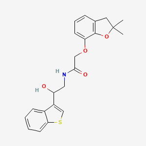 molecular formula C22H23NO4S B2795528 N-(2-(苯并[b]噻吩-3-基)-2-羟基乙基)-2-((2,2-二甲基-2,3-二氢苯并呋喃-7-基)氧基)乙酰胺 CAS No. 2034602-47-4