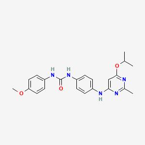 molecular formula C22H25N5O3 B2795536 1-(4-((6-Isopropoxy-2-methylpyrimidin-4-yl)amino)phenyl)-3-(4-methoxyphenyl)urea CAS No. 946356-31-6