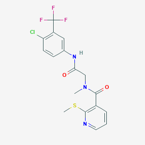 molecular formula C17H15ClF3N3O2S B2795553 N-[2-[4-chloro-3-(trifluoromethyl)anilino]-2-oxoethyl]-N-methyl-2-methylsulfanylpyridine-3-carboxamide CAS No. 926399-78-2