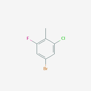 molecular formula C7H5BrClF B2795568 5-Bromo-1-chloro-3-fluoro-2-methylbenzene CAS No. 161045-79-0; 1806058-46-7