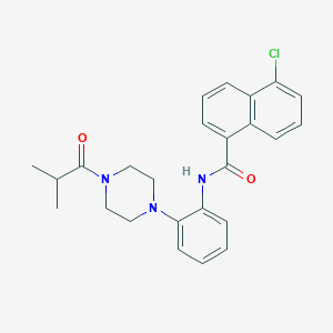 molecular formula C25H26ClN3O2 B279557 5-chloro-N-[2-(4-isobutyryl-1-piperazinyl)phenyl]-1-naphthamide 