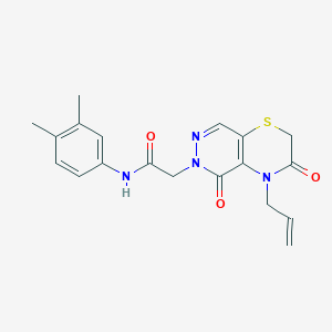 B2795596 N-(4-methoxyphenyl)-2-{[6-methyl-4-(4-methylbenzyl)-5-oxo-5,6-dihydro-4H-pyrazolo[3,4-e][1,2,4]triazolo[4,3-a]pyrimidin-1-yl]thio}acetamide CAS No. 1251580-86-5