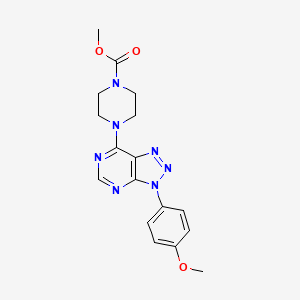 molecular formula C17H19N7O3 B2795597 甲酸甲酯 4-(3-(4-甲氧基苯基)-3H-[1,2,3]噻唑并[4,5-d]嘧啶-7-基)哌嗪-1-甲酸酯 CAS No. 920373-66-6