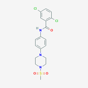 molecular formula C18H19Cl2N3O3S B279560 2,5-dichloro-N-{4-[4-(methylsulfonyl)-1-piperazinyl]phenyl}benzamide 