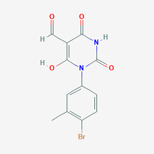 molecular formula C12H9BrN2O4 B2795601 (5Z)-1-(4-溴-3-甲基苯基)-5-(羟甲基亚)嘧啶-2,4,6(1H,3H,5H)-三酮 CAS No. 1147384-76-6