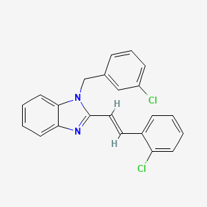 molecular formula C22H16Cl2N2 B2795608 1-(3-氯苄基)-2-(2-氯苯乙烯基)-1H-1,3-苯并咪唑 CAS No. 338772-19-3