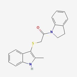 molecular formula C19H18N2OS B2795612 1-(吲哚-1-基)-2-((2-甲基-1H-吲哚-3-基)硫)乙酮 CAS No. 536701-76-5