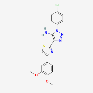 molecular formula C19H16ClN5O2S B2795613 1-(4-氯苯基)-4-[4-(3,4-二甲氧基苯基)-1,3-噻唑-2-基]-1H-1,2,3-三唑-5-胺 CAS No. 1226430-03-0