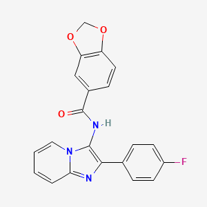 B2795616 N-[2-(4-fluorophenyl)imidazo[1,2-a]pyridin-3-yl]-1,3-benzodioxole-5-carboxamide CAS No. 850930-09-5