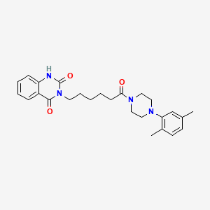 molecular formula C26H32N4O3 B2795618 3-(6-(4-(2,5-二甲基苯基)哌嗪-1-基)-6-氧代己基)喹唑啉-2,4(1H,3H)-二酮 CAS No. 896383-64-5