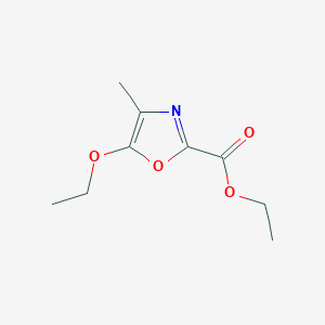 molecular formula C9H13NO4 B2795620 乙酸乙酯 5-乙氧基-4-甲基-1,3-噁唑-2-羧酸酯 CAS No. 23429-04-1