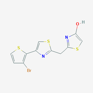 molecular formula C11H7BrN2OS3 B2795624 2-{[4-(3-溴-2-噻吩基)-1,3-噻唑-2-基]甲基}-1,3-噻唑-4-醇 CAS No. 860785-66-6