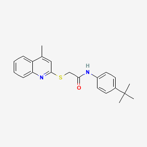 B2795626 N-(4-(tert-butyl)phenyl)-2-((4-methylquinolin-2-yl)thio)acetamide CAS No. 568567-12-4