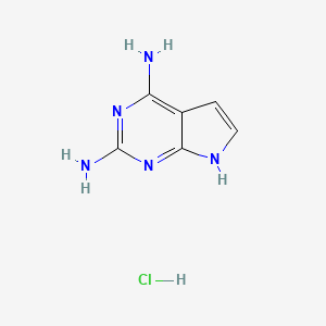 molecular formula C6H8ClN5 B2795631 7H-吡咯并[2,3-d]嘧啶-2,4-二胺 盐酸盐 CAS No. 2219380-27-3