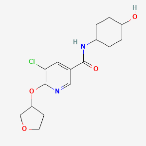 molecular formula C16H21ClN2O4 B2795643 5-chloro-N-(4-hydroxycyclohexyl)-6-((tetrahydrofuran-3-yl)oxy)nicotinamide CAS No. 1903334-57-5