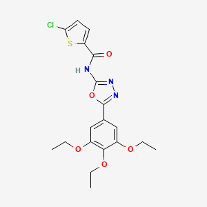 molecular formula C19H20ClN3O5S B2795645 5-chloro-N-[5-(3,4,5-triethoxyphenyl)-1,3,4-oxadiazol-2-yl]thiophene-2-carboxamide CAS No. 891126-13-9
