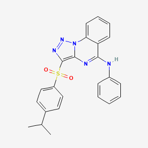 molecular formula C24H21N5O2S B2795649 N-phenyl-3-{[4-(propan-2-yl)phenyl]sulfonyl}[1,2,3]triazolo[1,5-a]quinazolin-5-amine CAS No. 899760-79-3