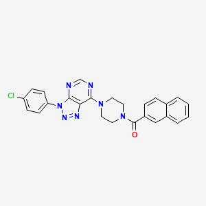 molecular formula C25H20ClN7O B2795653 (4-(3-(4-chlorophenyl)-3H-[1,2,3]triazolo[4,5-d]pyrimidin-7-yl)piperazin-1-yl)(naphthalen-2-yl)methanone CAS No. 923515-17-7