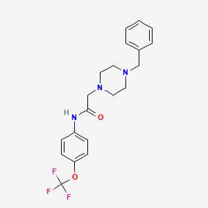 molecular formula C20H22F3N3O2 B2795662 2-(4-苄基哌嗪-1-基)-N-[4-(三氟甲氧基)苯基]乙酰胺 CAS No. 442672-22-2