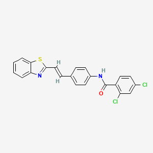 molecular formula C22H14Cl2N2OS B2795667 N-{4-[(E)-2-(1,3-benzothiazol-2-yl)ethenyl]phenyl}-2,4-dichlorobenzamide CAS No. 478050-03-2
