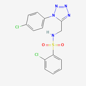 2-chloro-N-((1-(4-chlorophenyl)-1H-tetrazol-5-yl)methyl)benzenesulfonamide