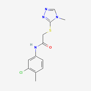 molecular formula C12H13ClN4OS B2795673 N-(3-chloro-4-methylphenyl)-2-[(4-methyl-4H-1,2,4-triazol-3-yl)sulfanyl]acetamide CAS No. 473587-10-9
