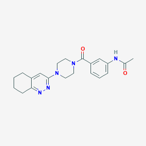molecular formula C21H25N5O2 B2795679 N-(3-(4-(5,6,7,8-四氢肉桂啉-3-基)哌啶-1-基甲酰)苯基)乙酰胺 CAS No. 2034270-10-3
