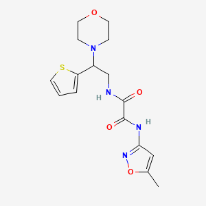 B2795697 N1-(5-methylisoxazol-3-yl)-N2-(2-morpholino-2-(thiophen-2-yl)ethyl)oxalamide CAS No. 899999-11-2