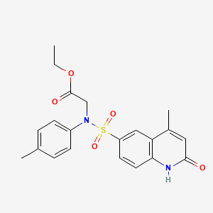 molecular formula C21H22N2O5S B2795701 乙酸2-(4-甲基-2-氧代-N-(对甲苯基)-1,2-二氢喹啉-6-磺酰胺基)乙酯 CAS No. 899998-56-2