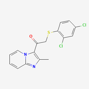 molecular formula C16H12Cl2N2OS B2795723 2-[(2,4-Dichlorophenyl)sulfanyl]-1-(2-methylimidazo[1,2-a]pyridin-3-yl)-1-ethanone CAS No. 861209-08-7