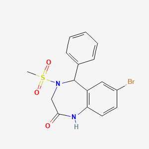 molecular formula C16H15BrN2O3S B2795724 7-溴-4-(甲磺基)-5-苯基-4,5-二氢-1H-苯并[e][1,4]二氮杂环-2(3H)-酮 CAS No. 865616-68-8
