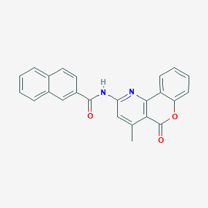 molecular formula C24H16N2O3 B2795728 N-(4-甲基-5-氧代色酮并[4,3-b]吡啶-2-基)萘-2-甲酰胺 CAS No. 851411-50-2